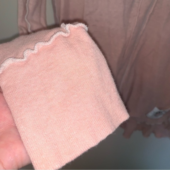 We The Free Cozy Up Henley Pink Ribbed Long Sleeve S - Picture 7 of 11